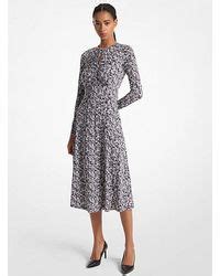 michael kors ruffle trim floral dress|Floral Print Smocked Matte Jersey Dress .